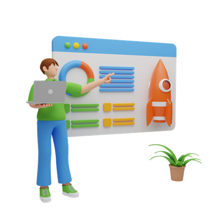 Business startup analysis  3D Illustration