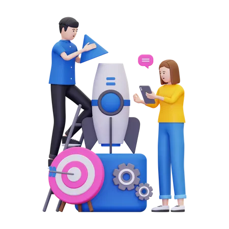 Business startup target  3D Illustration