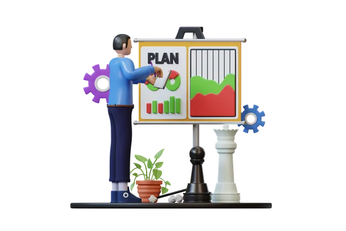 Business Strategic Planning  3D Illustration