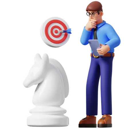 Businessman Thinking About Strategy 3 D Illustration 3D Illustration