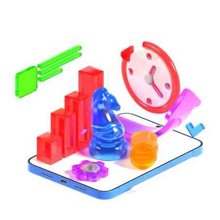 사업 전략  3D Icon