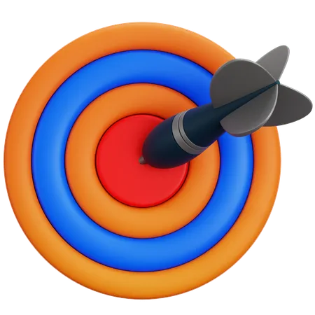 3 D Dart Arrow Hit The Center Of Target Business Finance Target Goal Of Success Target Achievement Concept 3 D Vector Icon 3D Icon