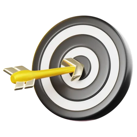 Business And Finance Illustration Dart Hit To Center Of Dartboard Isolated On Transparant Background 3 D Illustration High Resolution 3D Icon