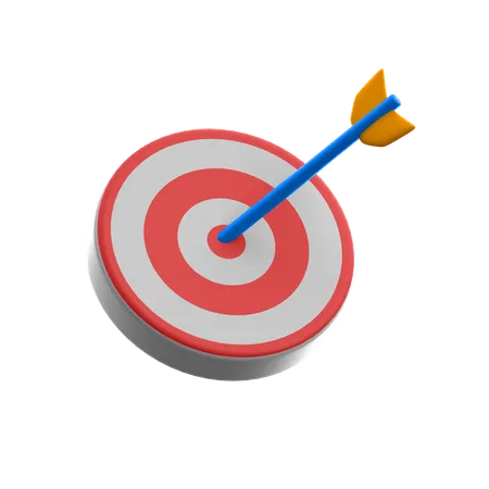 3 D Rendering Arrow In Target Business Icon 3D Illustration