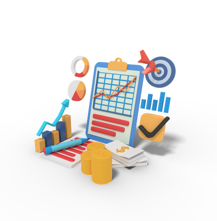 Business Target Analysis  3D Illustration