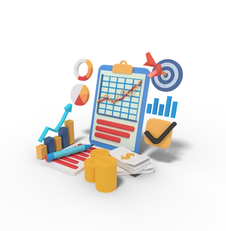 Business Target Analysis  3D Illustration