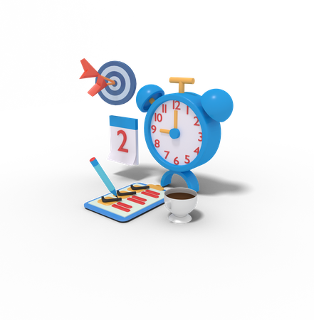 Business Target Deadline  3D Illustration