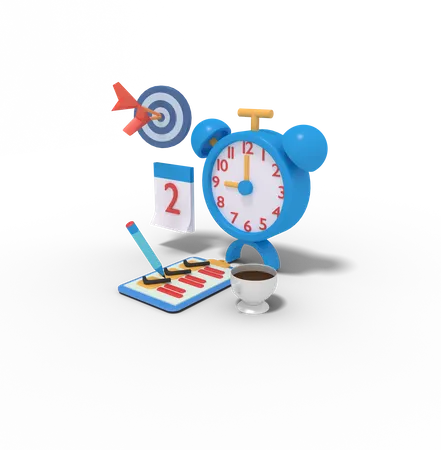 Business Target Deadline  3D Illustration