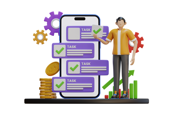 Business task management  3D Icon