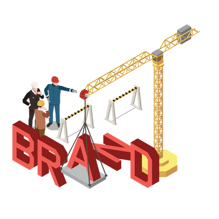 Business team Building brand 3D Illustration