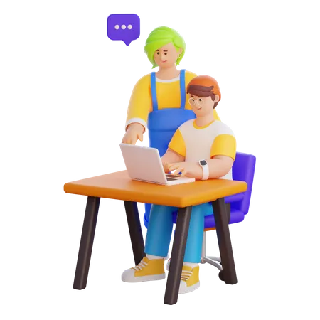 Working And Discussion Team 3D Illustration