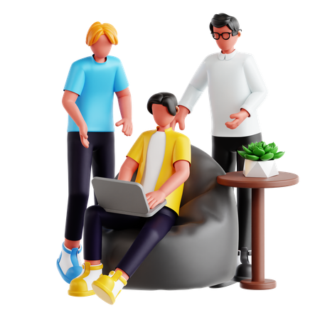 議論するビジネスチーム  3D Illustration