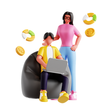 Business team doing discussion 2  3D Icon