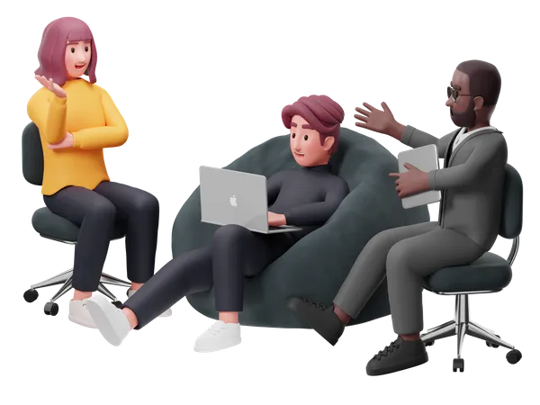 Business team doing discussion  3D Illustration
