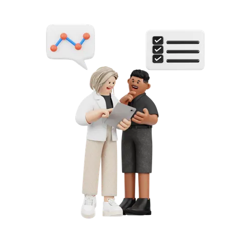 Business Team Doing Business Meeting  3D Illustration
