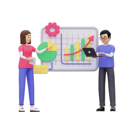 Business team giving presentation  3D Icon