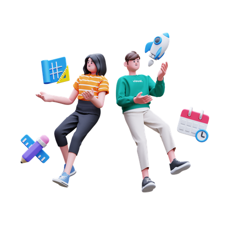 Business team is planning tasks  3D Icon