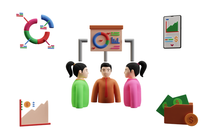 Business Team Management  3D Illustration