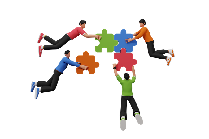 Business team solving problem  3D Icon