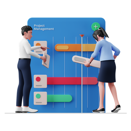 Business team working on project  3D Icon