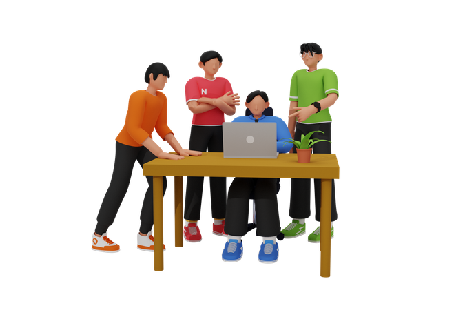 Business team working together  3D Illustration