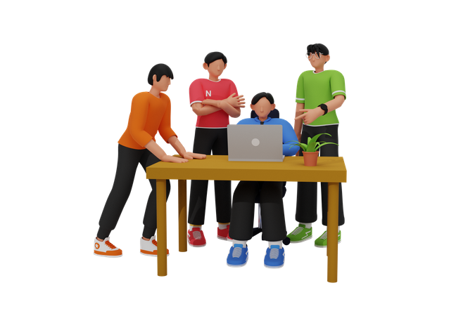 Business team working together 3D Illustration