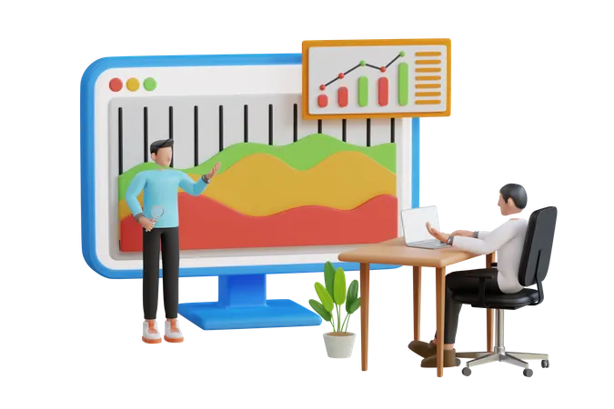 Business Advise Or Consultation Service Businessman With Personal Mentor And Business Trainer Discussing Business Strategy 3 D Illustration 3D Illustration