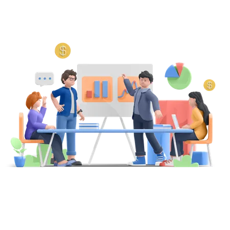 Business Training  3D Illustration