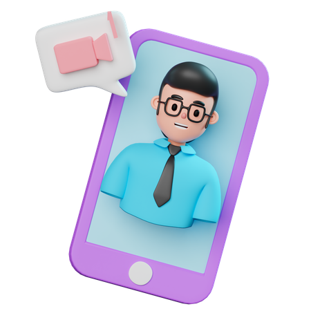 Business Video Call  3D Illustration