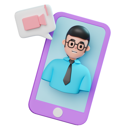 Business Video Call 3D Illustration