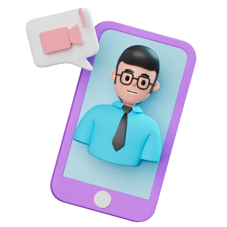 Business Video Call  3D Illustration