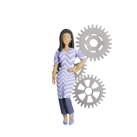 Business woman  3D Illustration