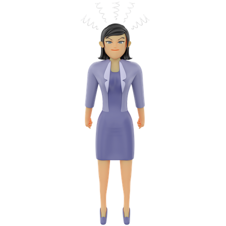 Business woman angry pose  3D Icon