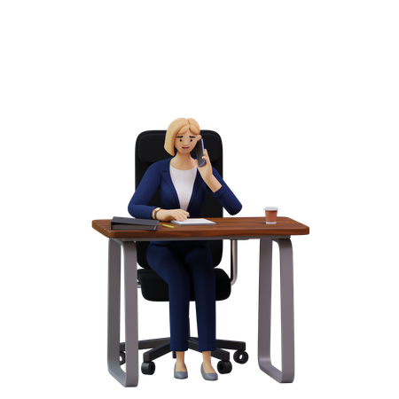 Business woman attending call  3D Illustration