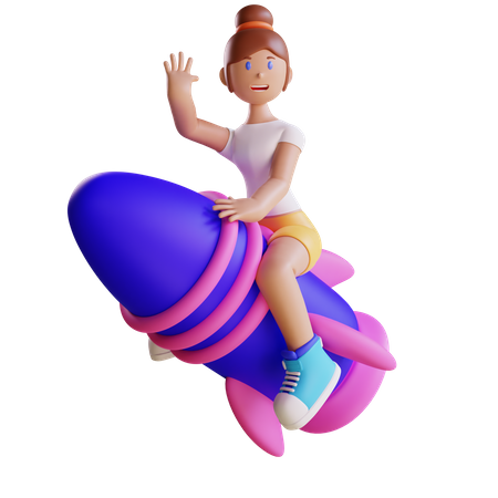 Business woman doing business startup  3D Icon