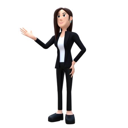 Business Woman Gives Business Advise  3D Illustration