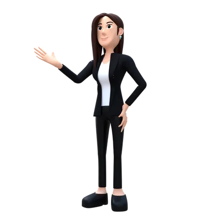 Business Woman Gives Business Advise  3D Illustration