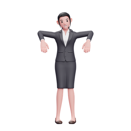 Business Woman giving Marionette Pose  3D Icon