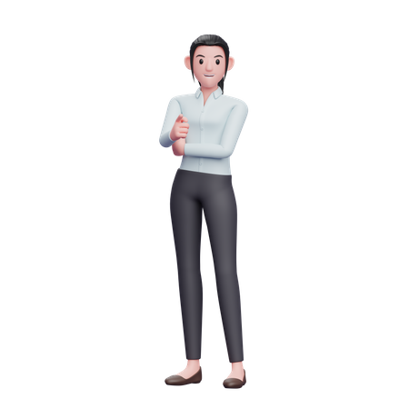 Business Woman Pointing At Camera  3D Illustration