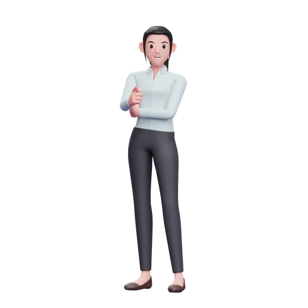 Business Woman Pointing At Camera  3D Illustration