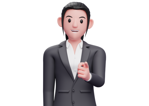 Business woman Pointing at the camera  3D Icon