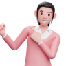 left side pointing emoji 3d