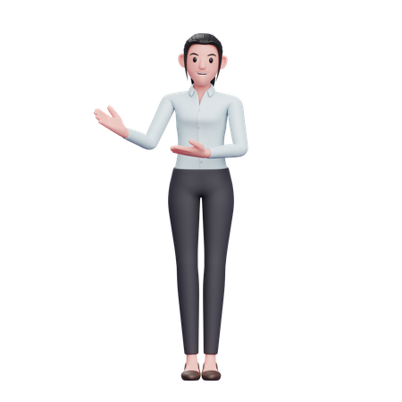 Business woman presenting something  3D Illustration