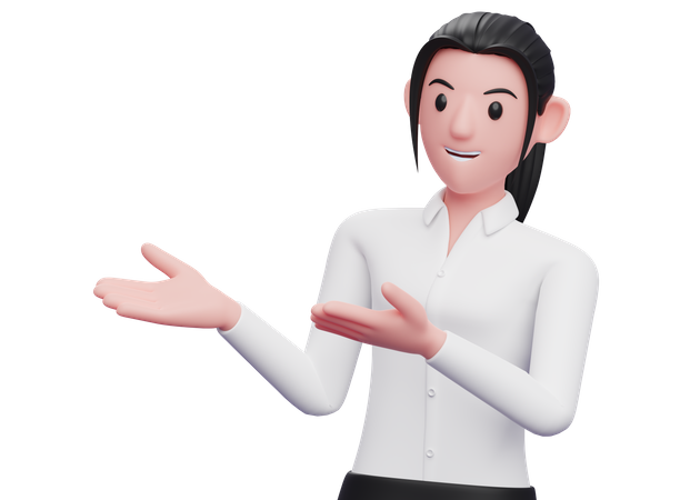 Business woman presenting something  3D Illustration