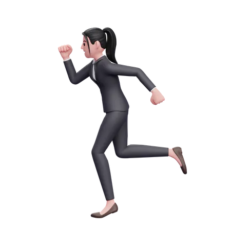 Business Woman Running  3D Illustration