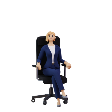 Business woman sitting in chair  3D Illustration