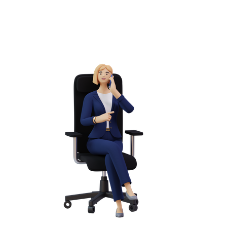 Business woman talking on call  3D Illustration