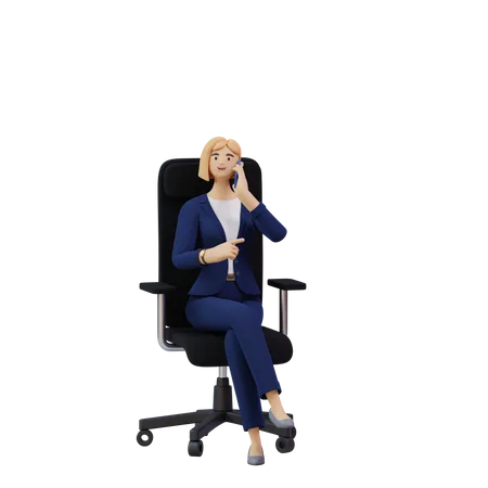 Business woman talking on call  3D Illustration