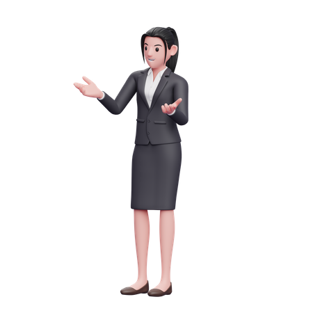 Business Woman Talking Pose 3D Illustration