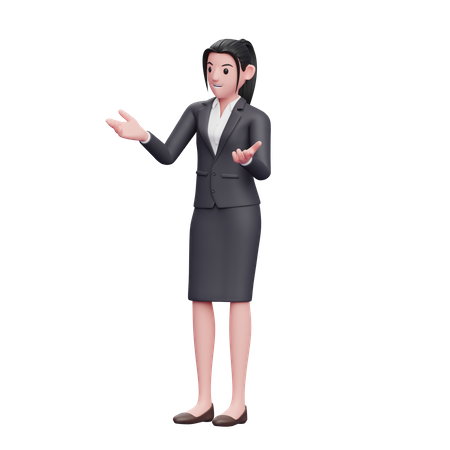 Business Woman talking something  3D Illustration